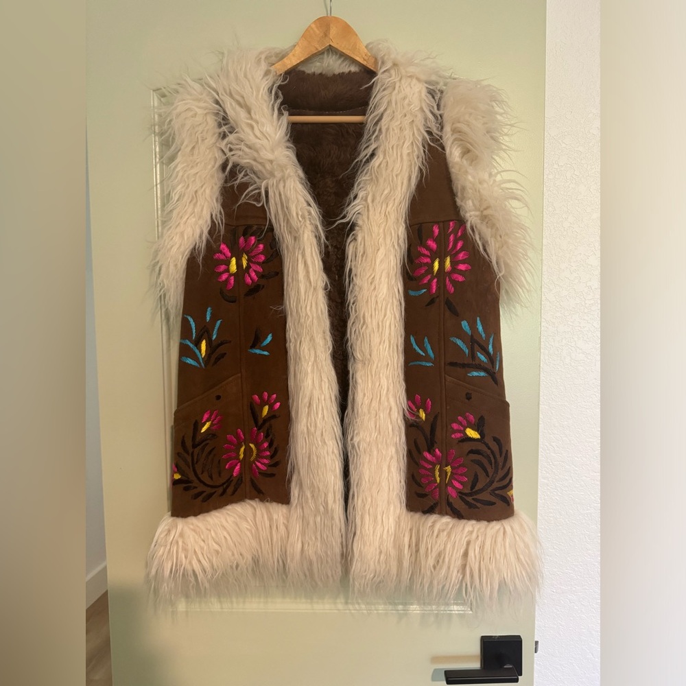 Vintage afghan wool vest